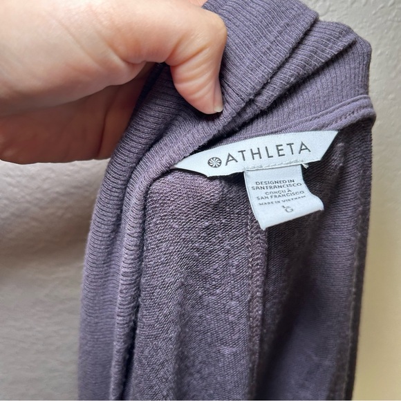 Athleta Deep Purple Open Cardigan women’s l cozy lounge everyday career office - Picture 9 of 9